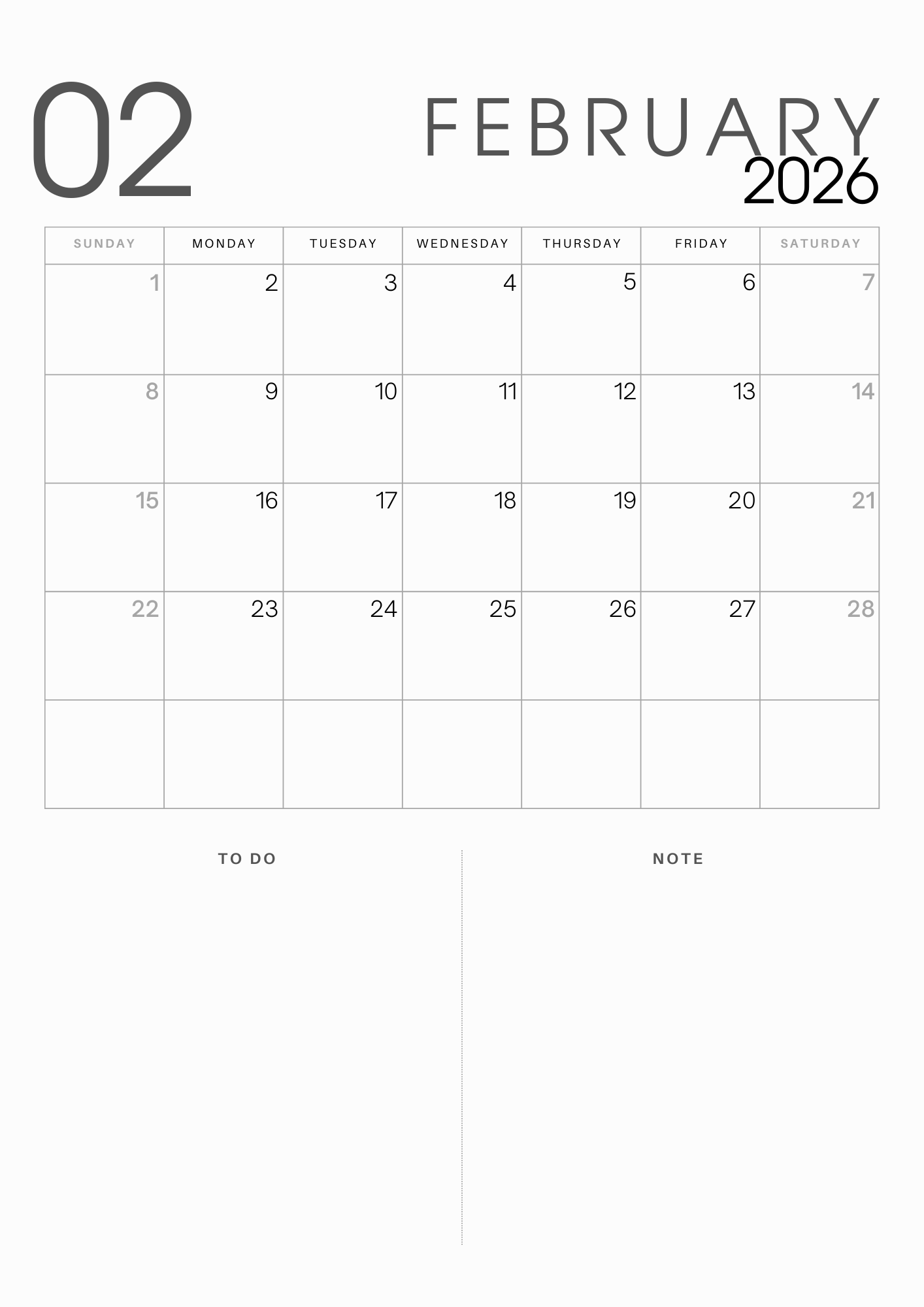 2026 14-Month Digital Planner: Monthly Notes & To-Do Pages PDF | Elegant Digital Planner | Notebloom