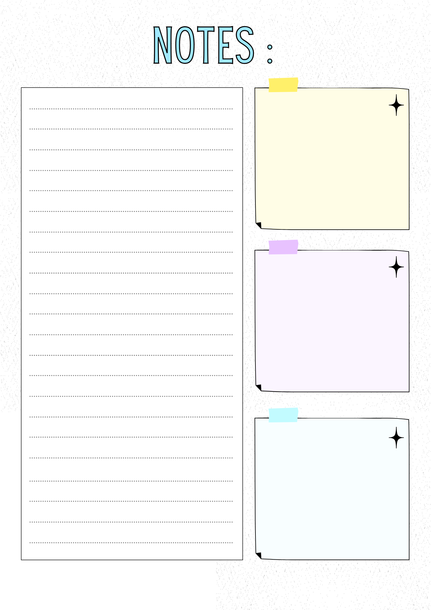 Colorful Notes Planner – Printable PDF | Digital Notes Pages | NoteBloom