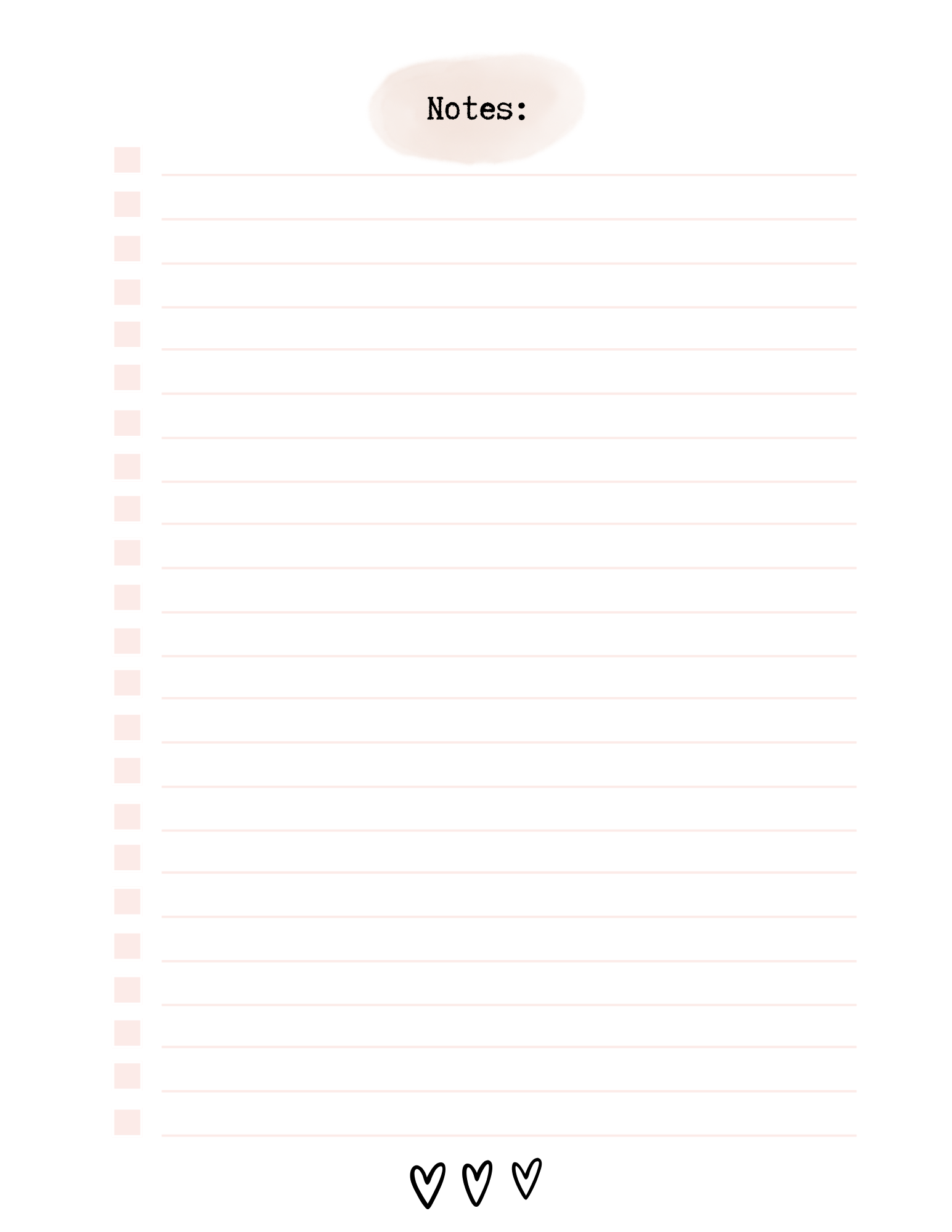 Cute Notes Page – One Page | Digital Notes | NoteBloom