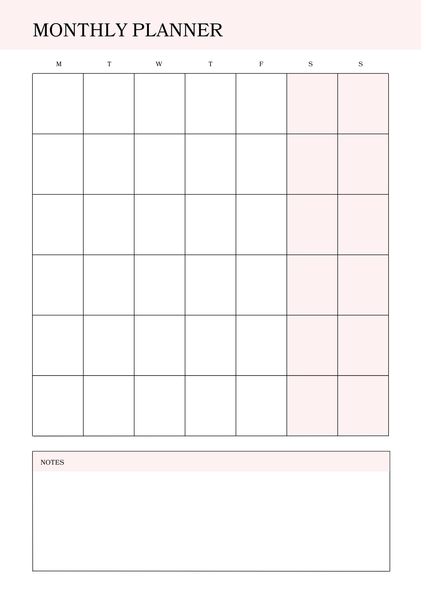 Monthly Planner & Notes – Printable PDF | Minimal Digital Planner | NoteBloom