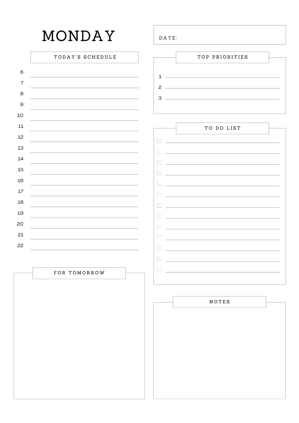 Notebloom Weekly Digital Planner | 7 Daily To-Do Pages