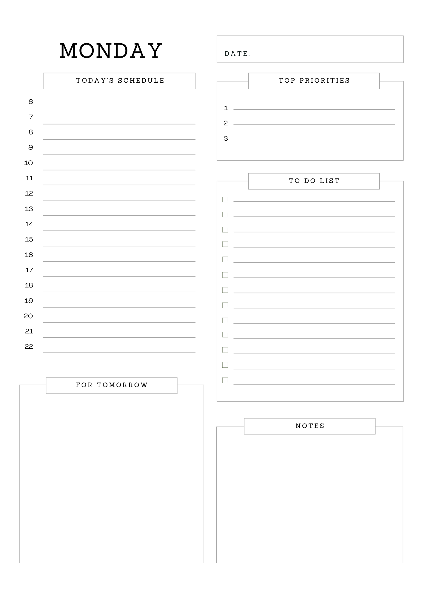 Notebloom Weekly Digital Planner | 7 Daily To-Do Pages