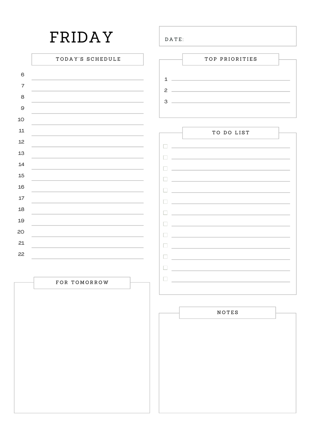 Notebloom Weekly Digital Planner | 7 Daily To-Do Pages
