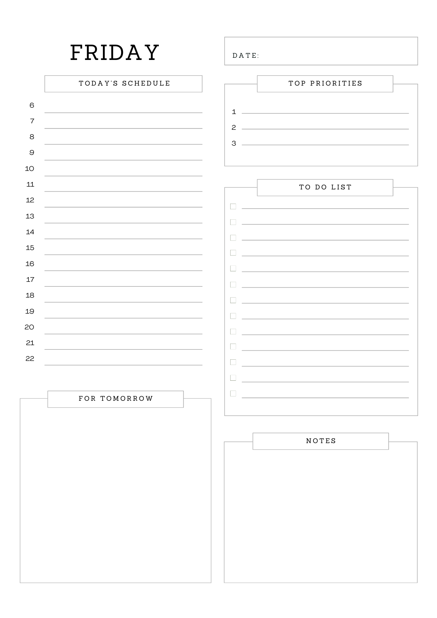 Notebloom Weekly Digital Planner | 7 Daily To-Do Pages