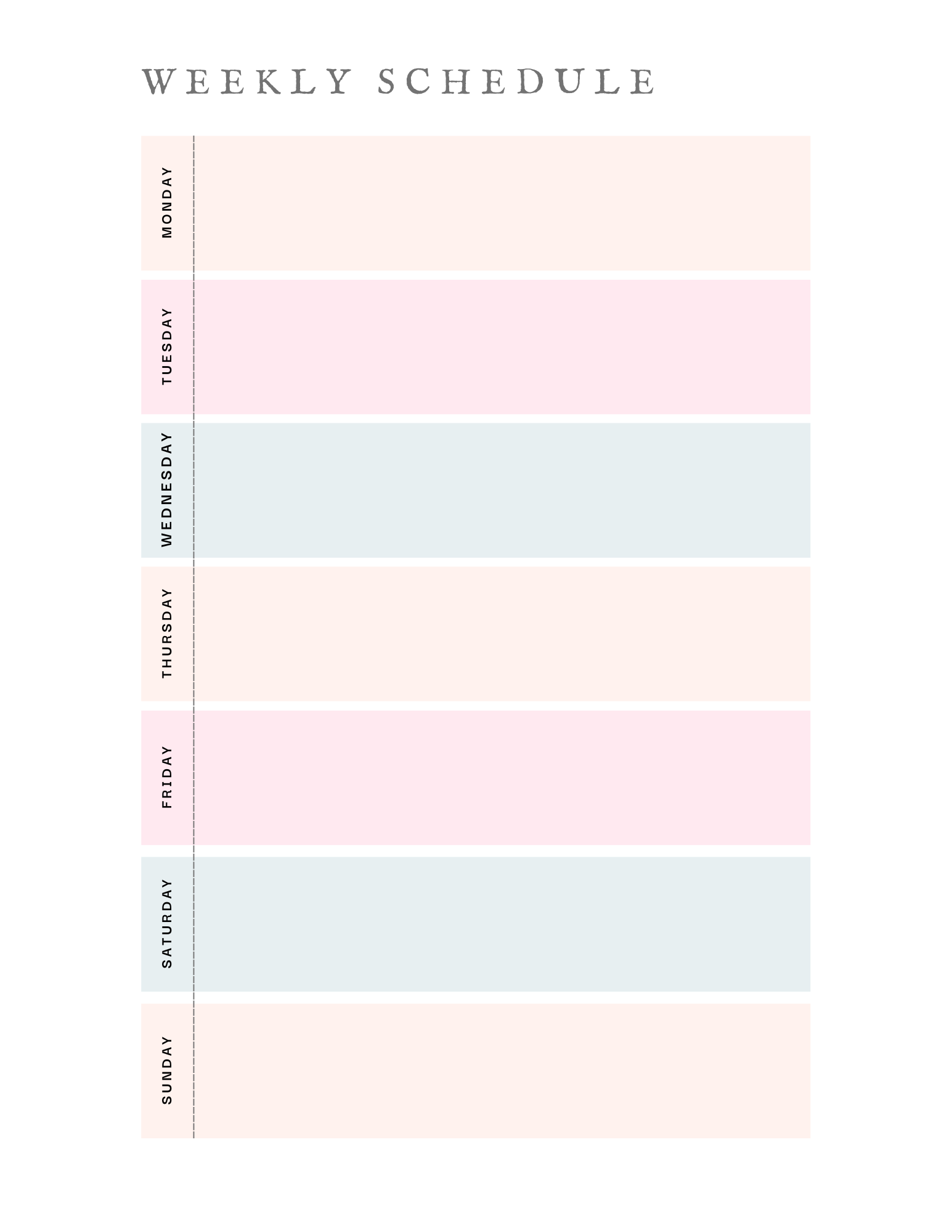 Weekly Schedule Planner – One Page | Minimal Digital Planner | NoteBloom