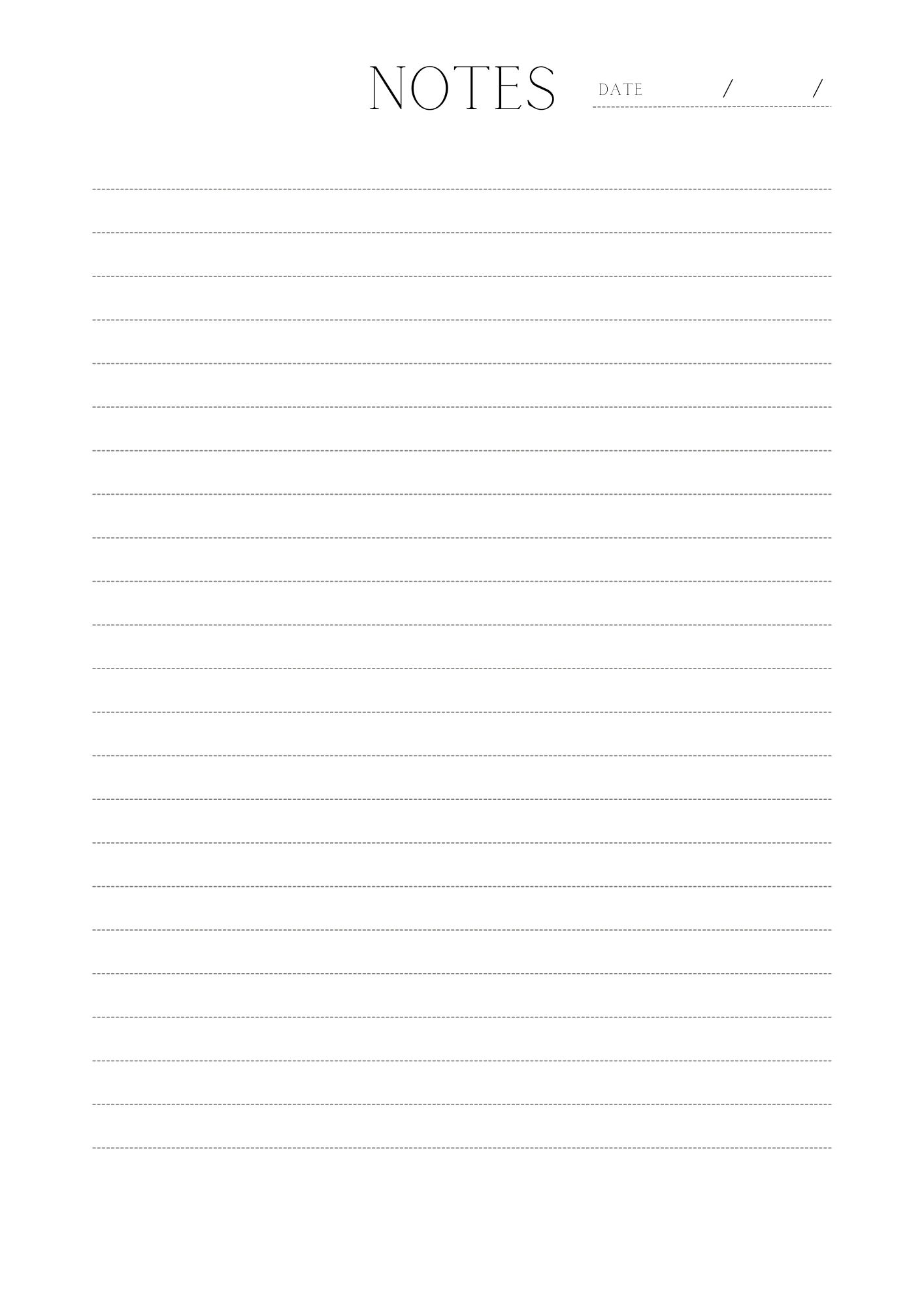 Simple Notes Planner – Printable PDF | Minimal Digital Notes | NoteBloom